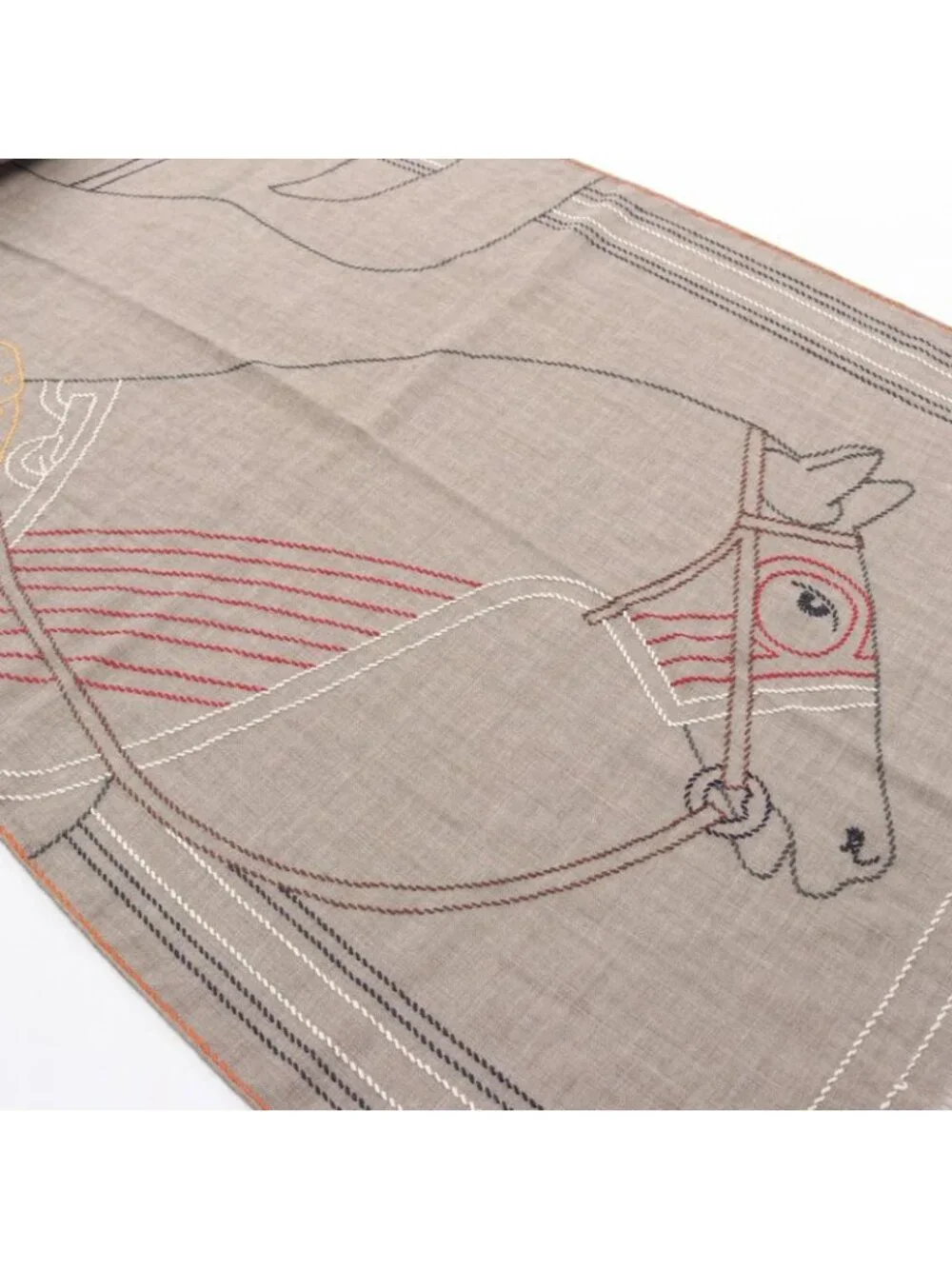 Hermes Shawl Rectangle Cheval A La Couverture Silk - Picture 2 of 6